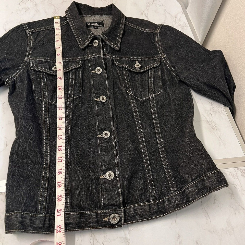 For Joseph for Nordstrom Jean Jacket Womens Small Black Denim 100% Cotton USA - Picture 13 of 16